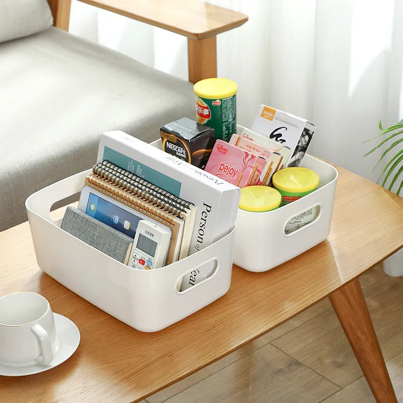 Ten-piece light-tone desktop storage bin set