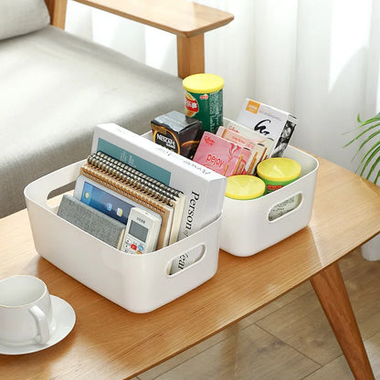 Ten-piece light-tone desktop storage bin set