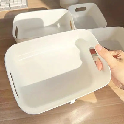 Ten-piece light-tone desktop storage bin set