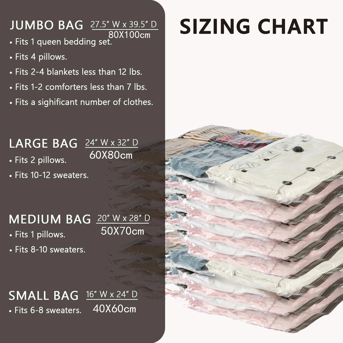 Beloryva 8-Piece Vacuum Storage Bag Set — Pump Not Included — product view 3