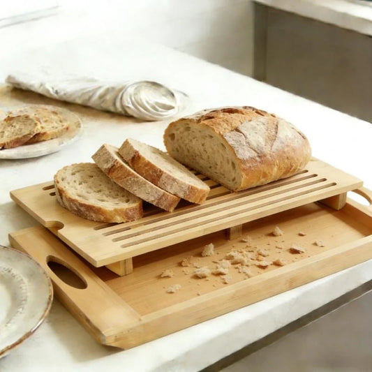 Beloryva Bamboo Bread Cutting Board with Crumb Tray — product view 1
