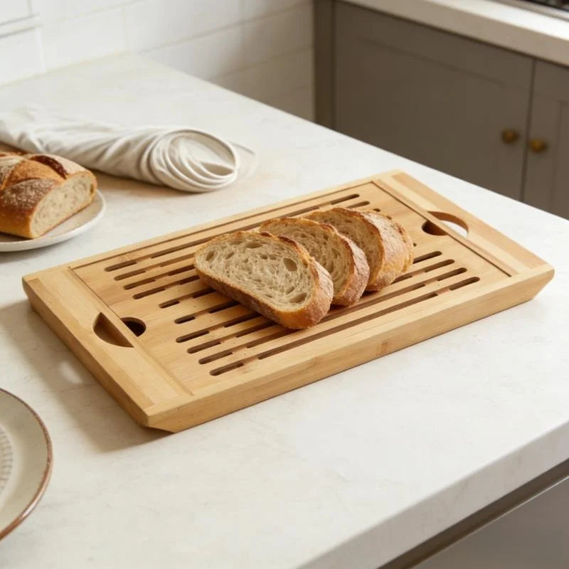 Beloryva Bamboo Bread Cutting Board with Crumb Tray — product view 2