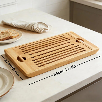 Beloryva Bamboo Bread Cutting Board with Crumb Tray — product view 3