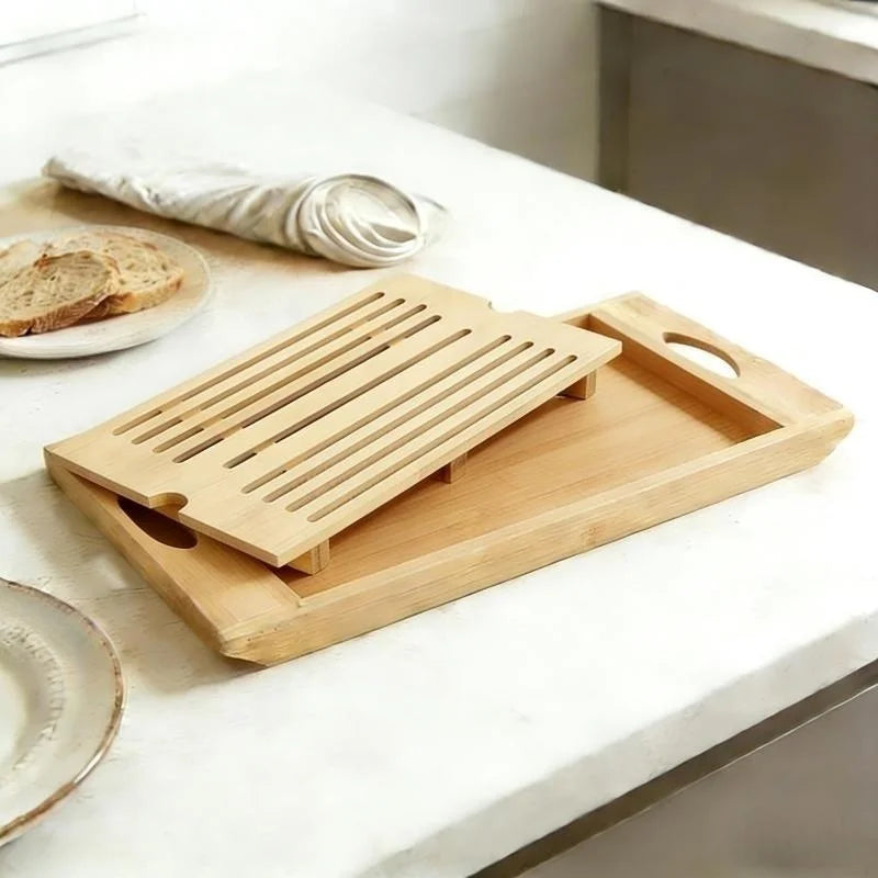 Beloryva Bamboo Bread Cutting Board with Crumb Tray — product view 4