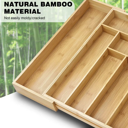 Beloryva Bamboo Cutlery Drawer Tray — product view 2