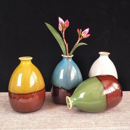 Color-glaze ceramic bud vase