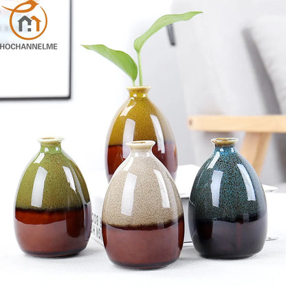 Color-glaze ceramic bud vase