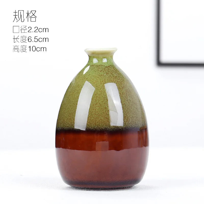 Color-glaze ceramic bud vase — Deep Green