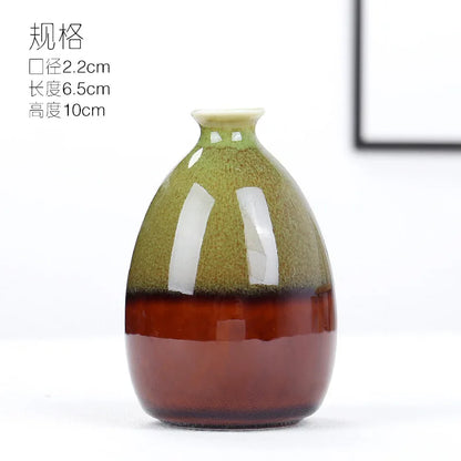 Color-glaze ceramic bud vase — Deep Green