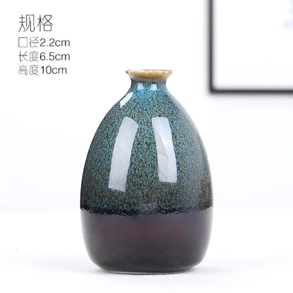 Color-glaze ceramic bud vase — Navy Blue