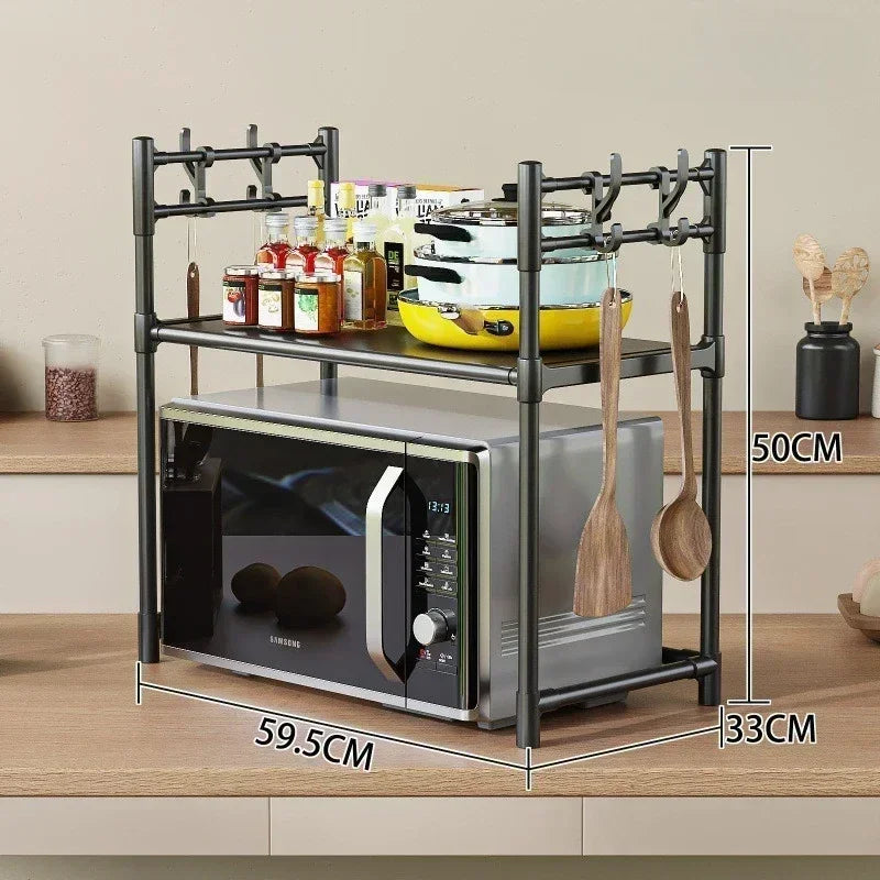 Beloryva Countertop Kitchen Storage Rack, 2 Tiers - Black