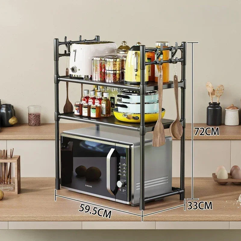 Beloryva Countertop Kitchen Storage Rack, 3 Tiers - Black
