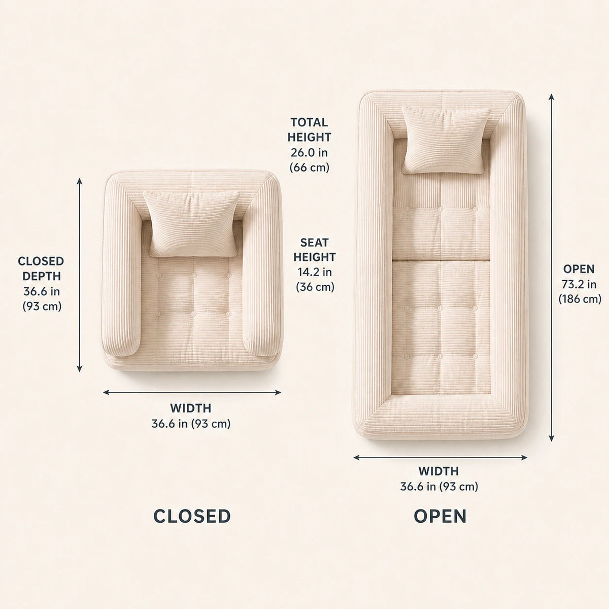 Sofá cama CloudFold de Beloryva