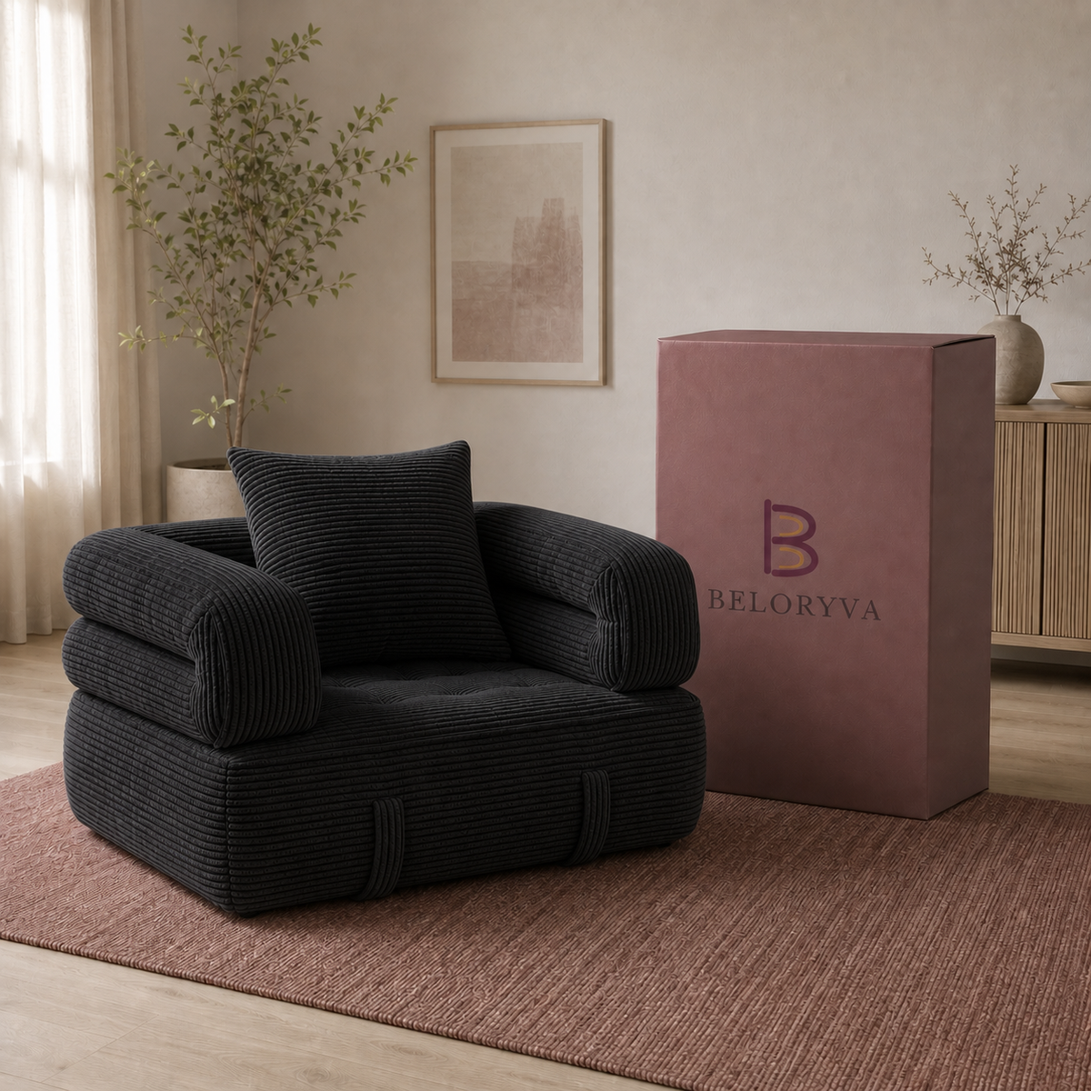 Sofá cama CloudFold de Beloryva — Negro