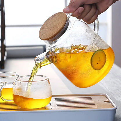 Beloryva Glass Teapot with Wooden Lid — product view 3