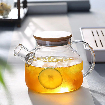 Beloryva Glass Teapot with Wooden Lid — product view 4