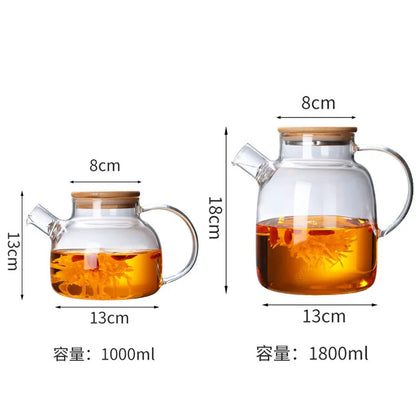 Beloryva Glass Teapot with Wooden Lid — product view 6