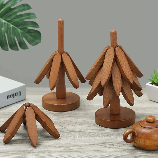 Beloryva Leaf-Shaped Bamboo Coasters — product view 1