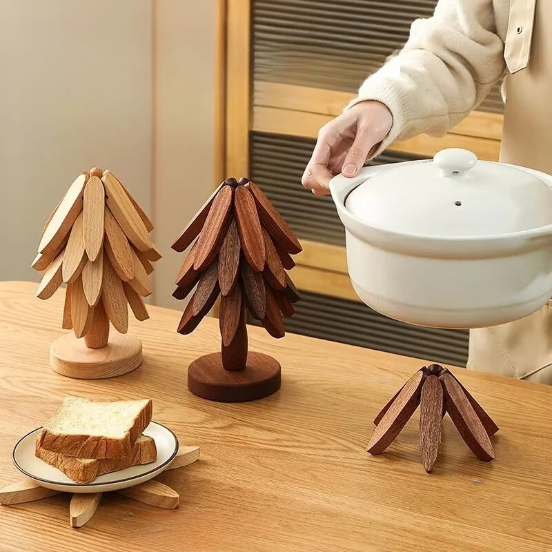 Beloryva Leaf-Shaped Bamboo Coasters — product view 4