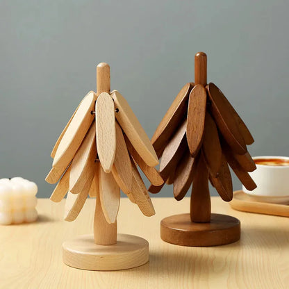 Beloryva Leaf-Shaped Bamboo Coasters — product view 5