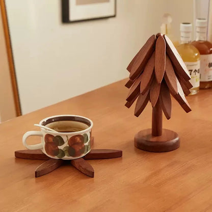 Beloryva Leaf-Shaped Bamboo Coasters — product view 6