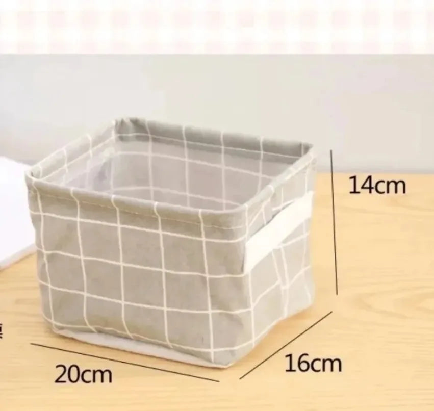 Beloryva Light Gray Grid-Pattern Storage Basket — product view 2