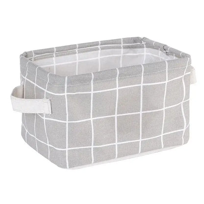 Beloryva Light Gray Grid-Pattern Storage Basket — product view 1
