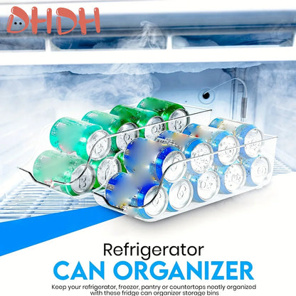 Refrigerator and pantry organizer for drink cans and small items