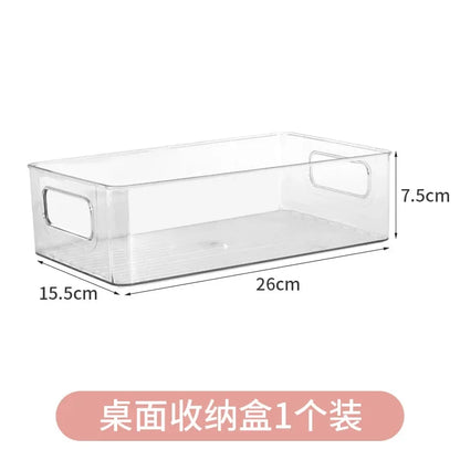 Refrigerator and pantry organizer for drink cans and small items — Two-Handle Storage Box