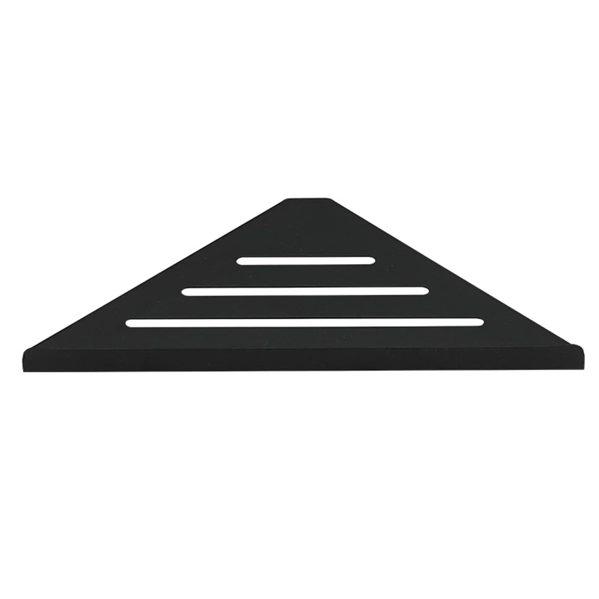 Stainless steel corner shower shelf — Black