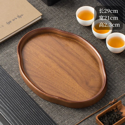 Oval wooden serving tray — Small