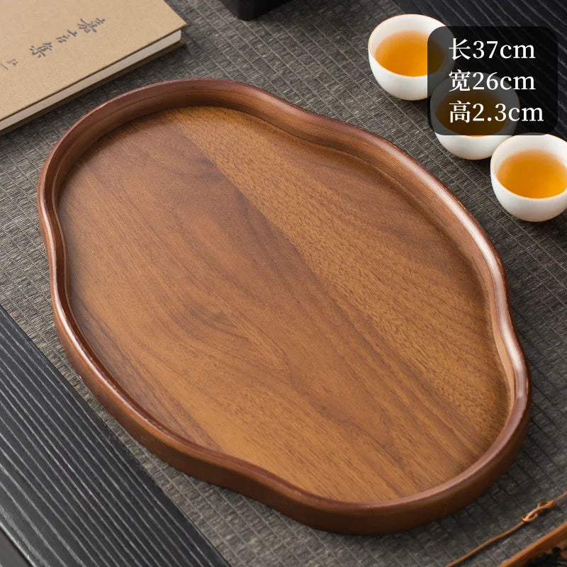 Oval wooden serving tray — Large