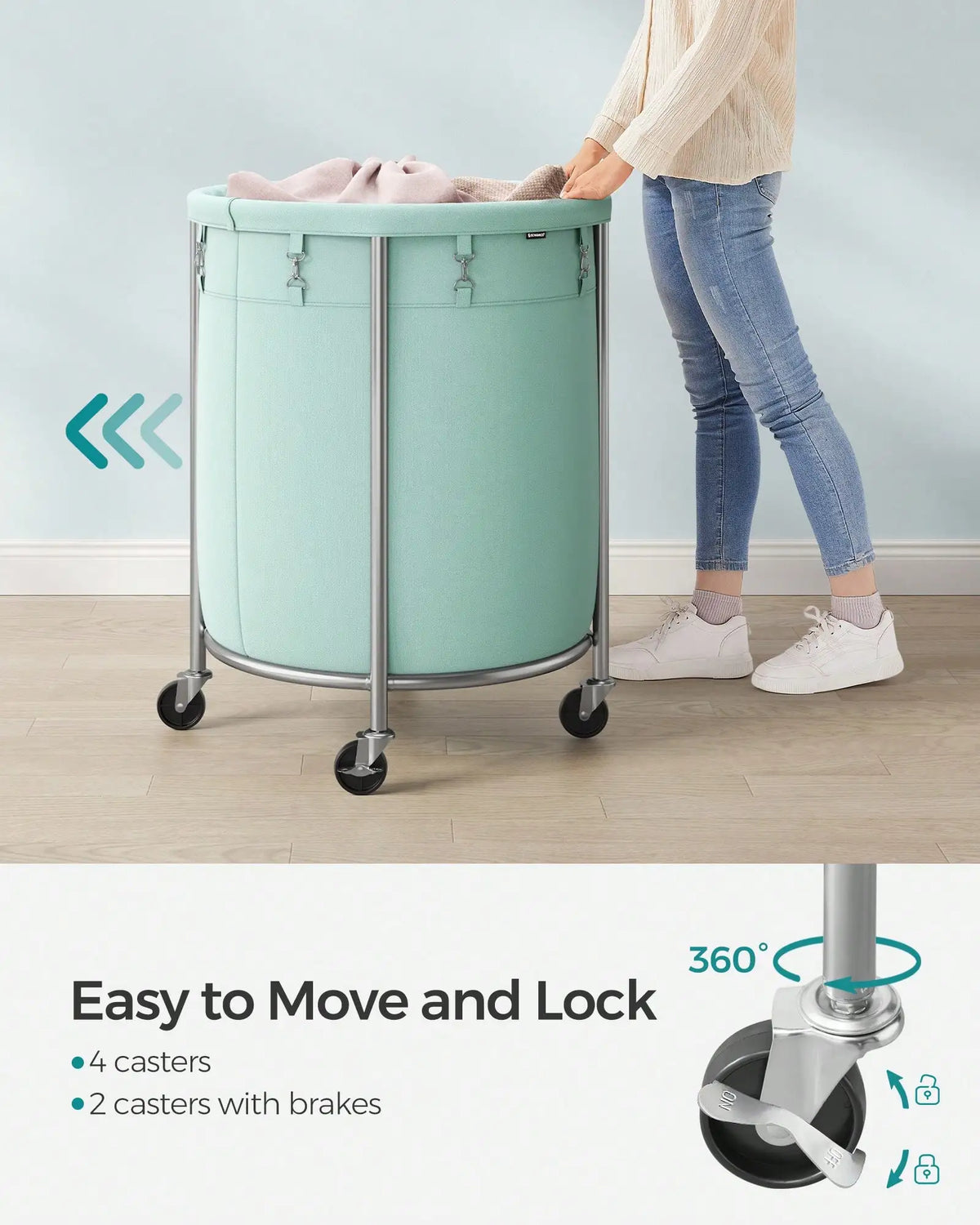 Beloryva Rolling Laundry Basket — product view 3