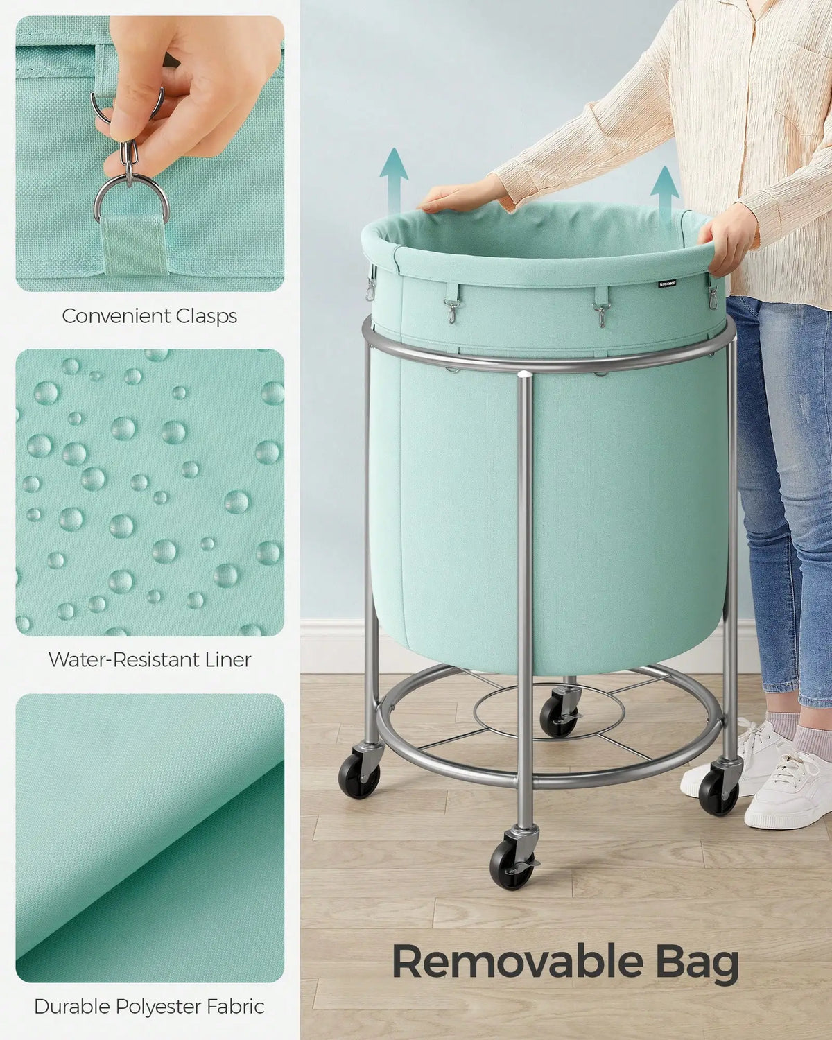 Beloryva Rolling Laundry Basket — product view 4