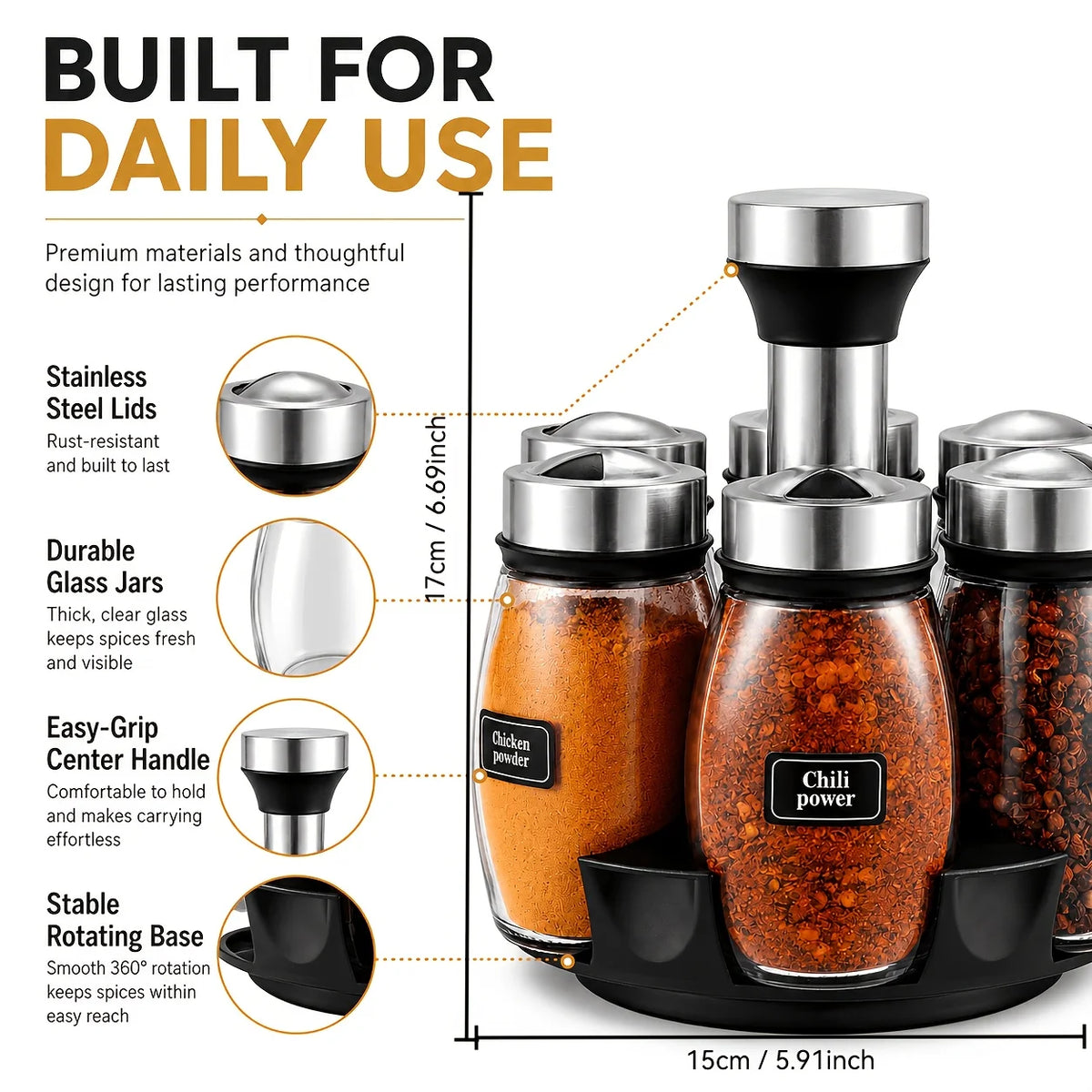Beloryva Rotating Countertop Spice Rack — product view 1