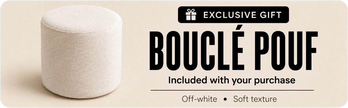 Beloryva Bouclé Pouf Included — transparent gift banner