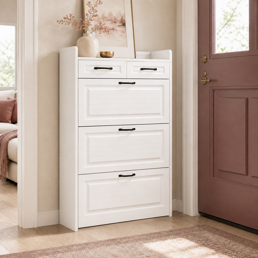 Beloryva Entryway Shoe Cabinet — White