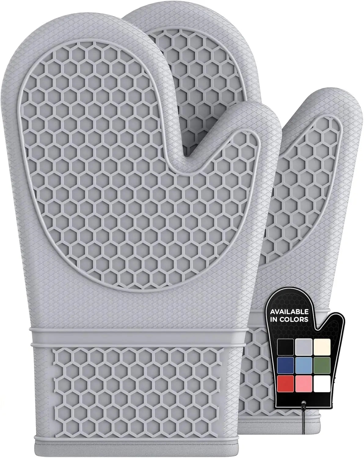 Beloryva Silicone Oven Mitt Set, Gray