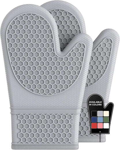 Beloryva Silicone Oven Mitt Set, Gray