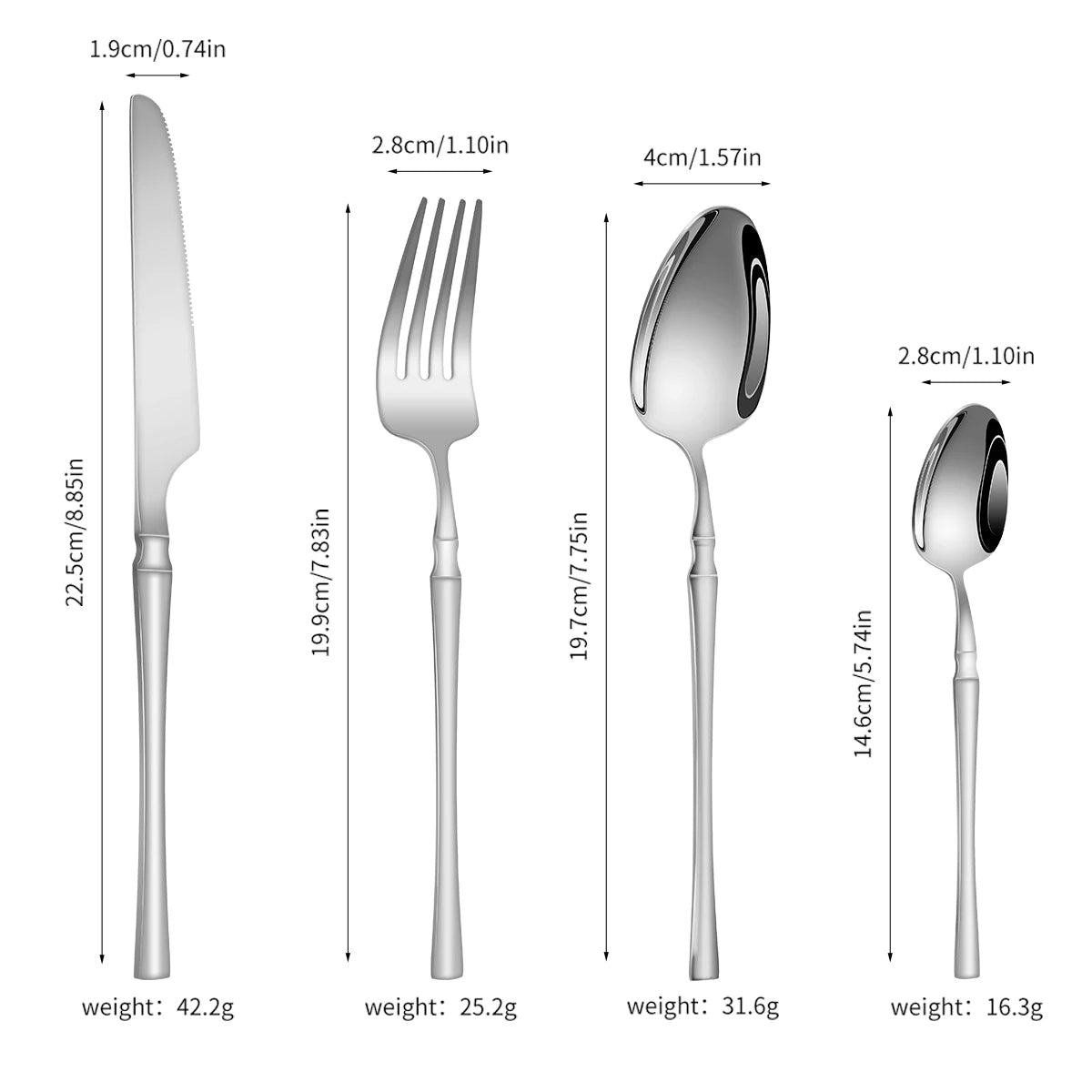 Beloryva Silver-Tone Stainless Steel Flatware — 6 to 24 Pieces — product view 4
