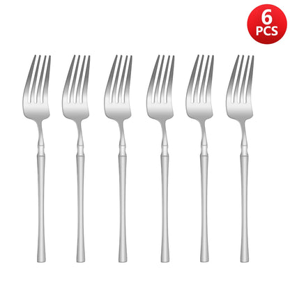 Beloryva Silver-Tone Stainless Steel Flatware — 6 to 24 Pieces, 6 Forks