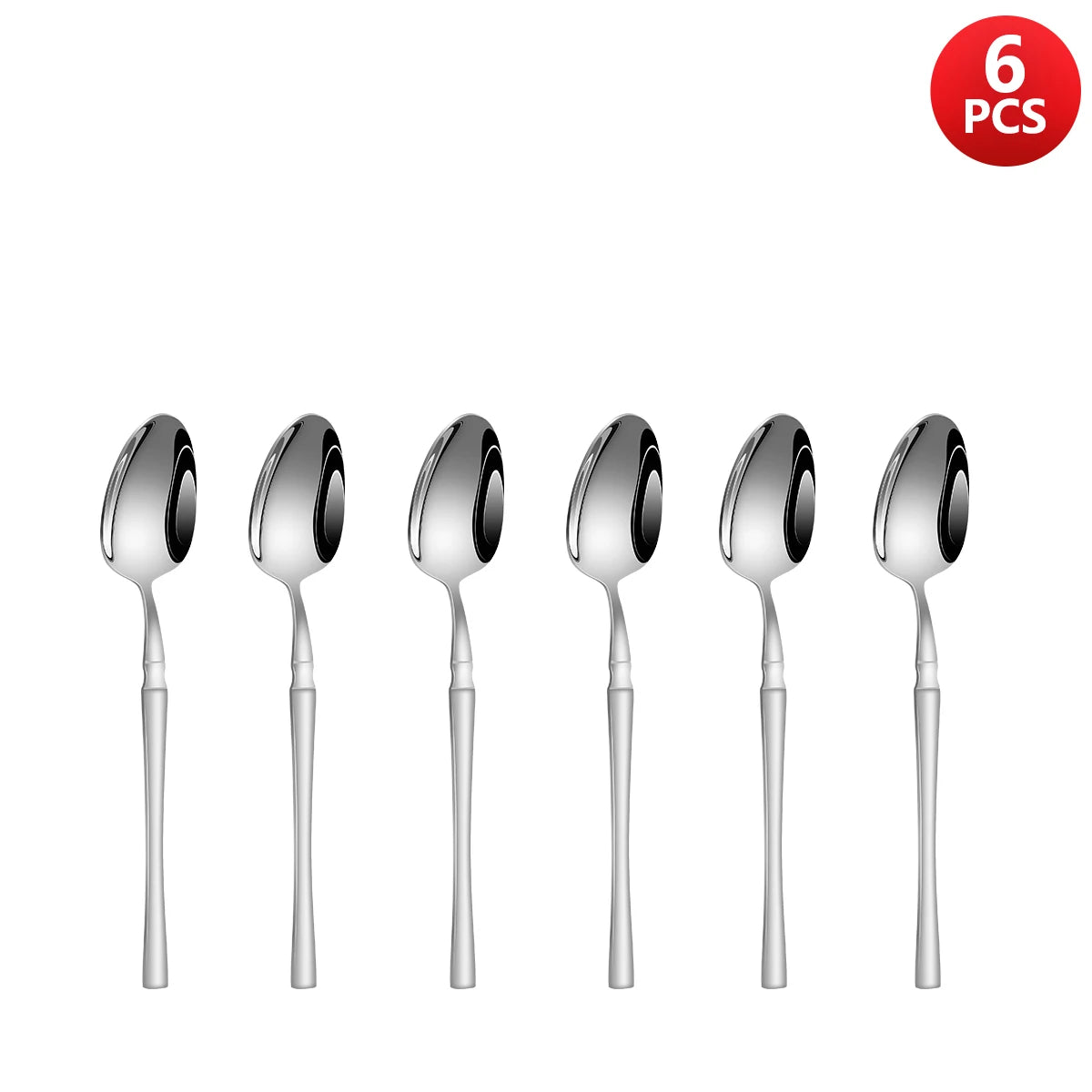 Beloryva Silver-Tone Stainless Steel Flatware — 6 to 24 Pieces, 6 Teaspoons
