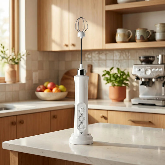Rechargeable handheld milk frother