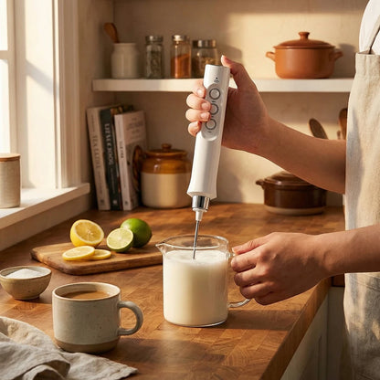 Rechargeable handheld milk frother