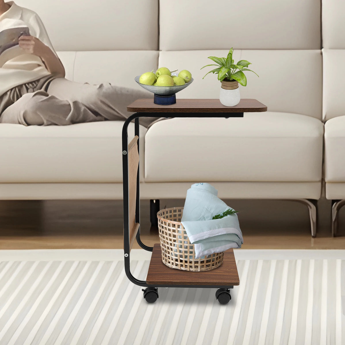 Beloryva Two-Tier C-Shaped Side Table — product view 2