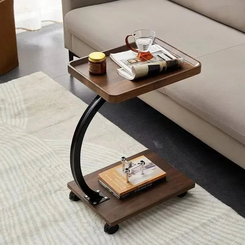 Compact two-tier side table