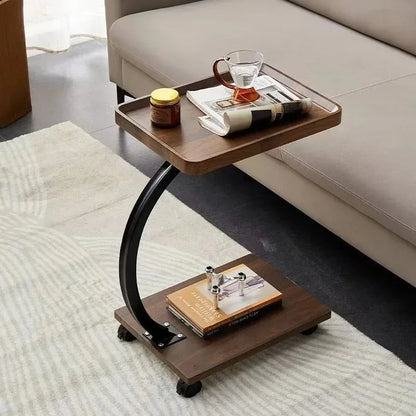 Compact two-tier side table