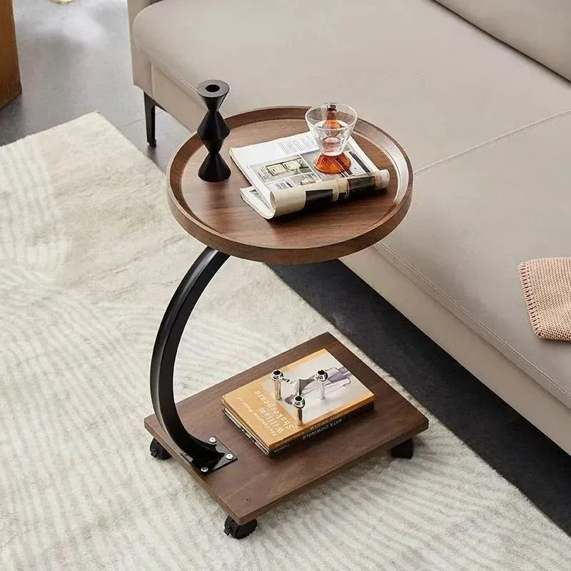 Compact two-tier side table