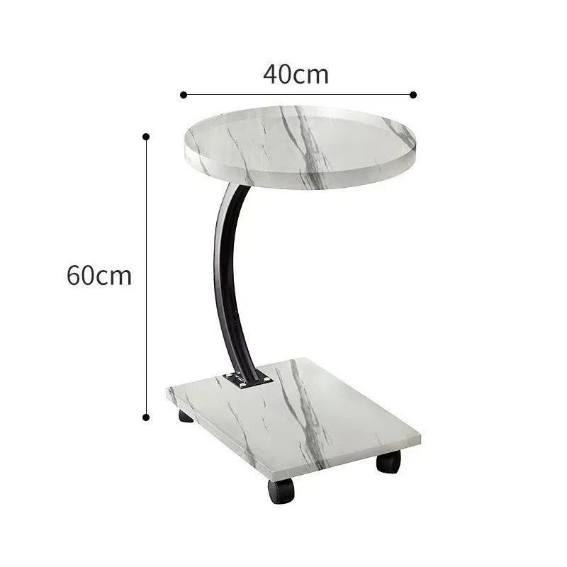 Compact two-tier side table — Marble Pattern - B