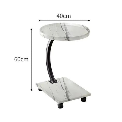 Compact two-tier side table — Marble Pattern - B